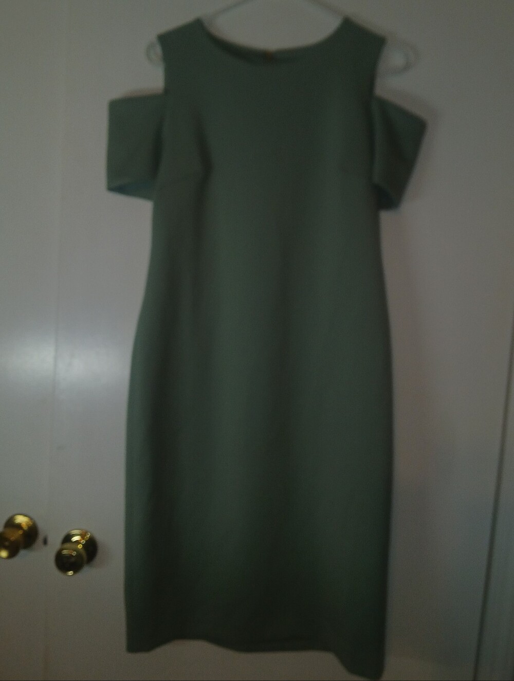 Calvin Klein Sage Green Cold-Shoulder Midi Dress size 12